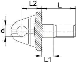 Technische Zeichnung: Walterscheid Gabelstangensatz, L 65 mm, L1 23 mm, M 24 AG, Agraset 378, für Stabilisatoren mechanisch