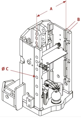 Technische Zeichnung: Walterscheid Anhängebock KU303NKK 335/22/30 mm, mit Kugel 80