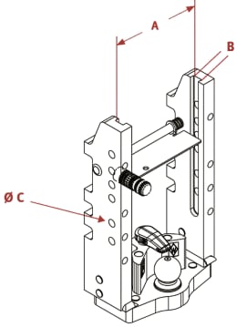 Technische Zeichnung: Walterscheid Anhängebock KU344KK 329/25/32 mm, mit Kugel 80