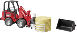 Produktbild: Bruder® Modell Schäffer Hoflader 2630 mit Ballenzange und Schaufel 1:16