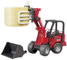 Produktbild: Bruder® Modell Schäffer Hoflader 2630 mit Ballenzange und Schaufel 1:16