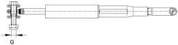 Technische Zeichnung: Walterscheid Stabilisator DHSL, mechanisch, 488 – 545 mm, Federweg ± 60 mm, für Unterlenker mechanisch