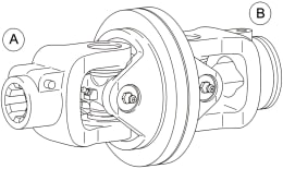 Technische Zeichnung: Walterscheid Weitwinkelgelenk WG WW80° 1 3/8 6, Flansch, Schiebestiftverschluss