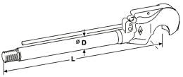 Technische Zeichnung: Walterscheid Kolbenstange Kat. 3/70, 36 x 502 mm, M 30 x 2 AG, Hub 250 mm