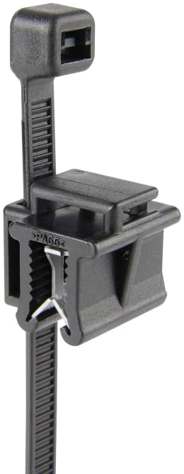 Produktbild: Herth + Buss Kabelbinder Edge Clip 200 x 4,8 mm, schwarz, Seitenwand, Witterungs- und Hitzebeständig