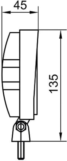 Technische Zeichnung: LED-Arbeitsscheinwerfer 2.200 lm, 10 – 30 V, weite Ausleuchtung