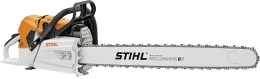 Produktbild: STIHL Benzin-Kettensäge MS 881 mit langer Führungsschiene, orange-weißes Gehäuse
