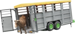 Produktbild: Bruder® Modell Viehtransportanhänger mit einer Kuh 1:16
