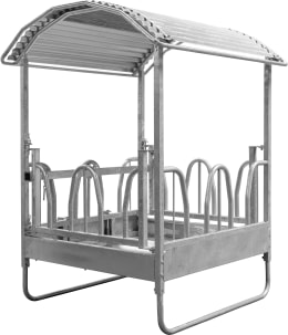 Lifestyle: KERBL Heuraufe Hobby 1,50 x 2,40 x 1,50 m, 8 Fressplätze, für Pferde, Rund-/Rechteckballen bis 1,40 m