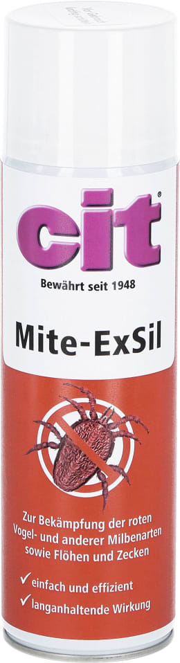 Produktbild: cit® Milbenspray Mite-ExSil 500 ml für die rote Vogelmilbe, andere Vogelmilbenarten, Flöhe, Zecken