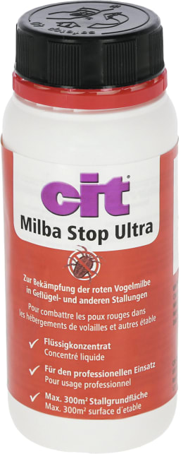Produktbild: cit® Milbenkonzentrat MilbaStop Ultra 250 ml für die rote Vogelmilben in Geflügel- und anderen Stallungen