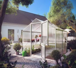 Lifestyle: KGT Gewächshaus Rose II pressblank Drehtür geteilt (abschließbar)