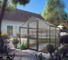 Lifestyle: KGT Gewächshaus Rose II anthrazitgrau Drehtür geteilt (abschließbar)