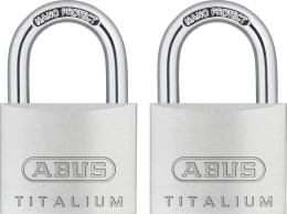 Produktbild: ABUS Vorhangschloss Titalium 64TI/40 2er Pack Torschloss, Spezial-Aluminium, 2er Pack, gehärteter Stahlbügel