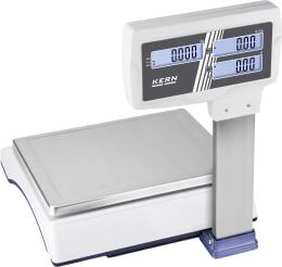 Produktbild: Kern Ladenwaage mit Wiegeplatte und Hochanzeige mit drei digitalen Displays