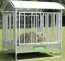 Lifestyle: KERBL Heuraufe 2,12 x 2,50 x 2,12 m, 12 Fressplätze, für Pferde, Rund-/Rechteckballen bis 1,80 m