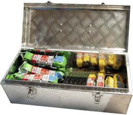 Produktbild: TRAILER POOL Zurrgurteset 17-teilig in Aluminium-Werkzeugbox