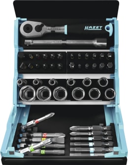 Produktbild: Hazet® Steckschlüsselsatz SmartCase 2200SC 1/4 50-teilig mit Kunststoff-Klappbox
