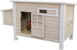 Lifestyle: KERBL Hühnerstall Emma 146 x 74 x 85 cm mit erhöhtem Anbau