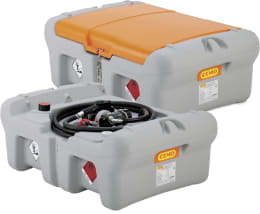 Produktbild: Mobile Cemo Diesel-Tankanlage 210 l in Grau-Orange mit Pumpe und Schlauch