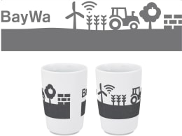 Produktbild: BayWa Porzellanbecher Touch 350 ml aus Porzellan, Filz