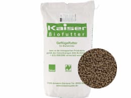 Produktbild: Kaiser Biofutter Geflügelfutter für Biobetriebe, pelletiert, im Sack mit Detailansicht