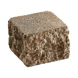 Produktbild: casafino Gartenmauer Beton Bruchsteinmauer muschelkalk-nuanciert, Halb-Endelement-Abdeckstein, 15 x 15 x 12 cm