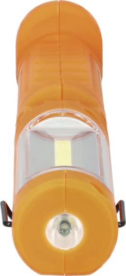 Produktbild: KUNZER LED-Akku-Arbeitsleuchte 300 lm, 70 lm Arbeits-/Kopflicht, 120° schwenkbar, orange, PL-023.2 ORANGE