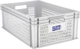 Produktbild: ALUTEC Obstkiste 39 l durchbrochen, lebensmittelecht B x H x T: 600 x 220 x 400 mm