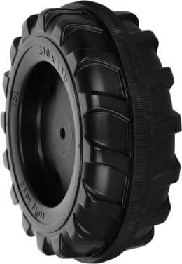 Produktbild: Rolly Toys® Vorderrad 310 x 110 - 10 mm-Achse für Trettraktor Farmtrac, mit Laufreifen