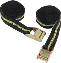 Produktbild: KERBL Zurrgurt 2,5 m x 25 mm, 1-teilig, Klemmschloss, schwarz, gelb, 2 St.