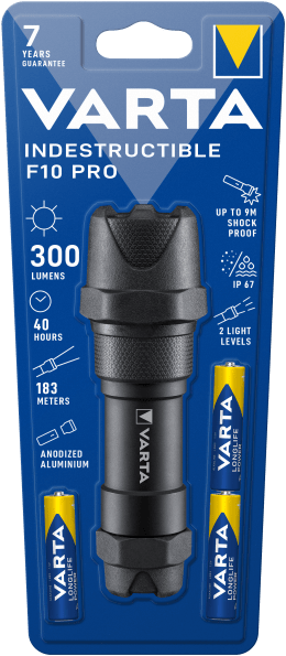 Produktbild: VARTA LED Indestructible F10 Pro Taschenlampe mit Batterien