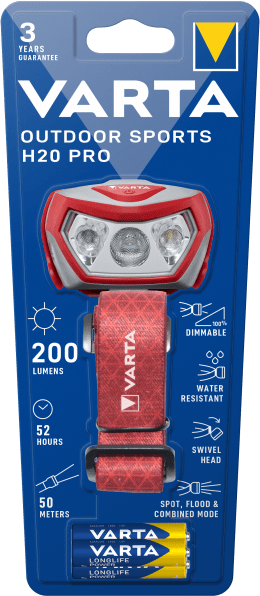 Produktbild: VARTA Outdoor Sports H20 Pro Stirnlampe mit Batterien