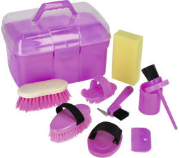 Produktbild: KERBL Putzbox rosa für Kinder, 8-teilig, 321766
