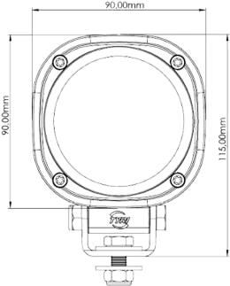 Technische Zeichnung: TYRI LED-Arbeitsscheinwerfer 0909 1.450 lm/22 W, 9 – 16 V, nahe Ausleuchtung