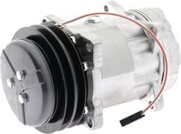 Produktbild: Klimakompressor 12 V mit Riemenscheibe Ø 140 mm, 2 Rippen, für Teleskoplader Claas; Traktor Challenger