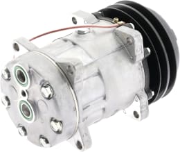 Produktbild: Klimakompressor 12 V mit Riemenscheibe Ø 140 mm, 2 Rippen, für Teleskoplader Claas; Traktor Challenger