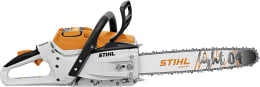 Produktbild: STIHL Akku-Kettensäge MSA 300 in Weiß-Orange mit Führungsschiene und Kette