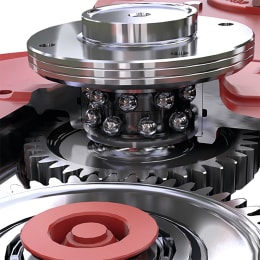 Produktbild: Pöttinger Scheibenmähwerk NovaCat Alpha Motion, Detailansicht Antriebseinheit mit Kugellager
