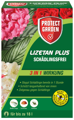 Produktbild: Protect Garden Lizetan Plus Schädlingsfrei 50 ml Karton gegen Weiße Fliegen, Schildläuse und Blattläuse 18 l