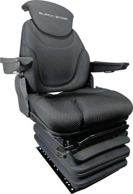 Produktbild: BLACK STAR Traktorsitz BS 1232 A TT luftgefedert, Drehadapter 30° links/rechts, Stoff Black Matrix, schwarz
