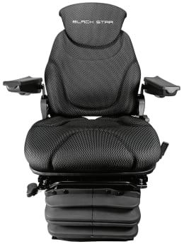 Produktbild: BLACK STAR Traktorsitz BS 1232 A TT luftgefedert, Drehadapter 30° links/rechts, Stoff Black Matrix, schwarz