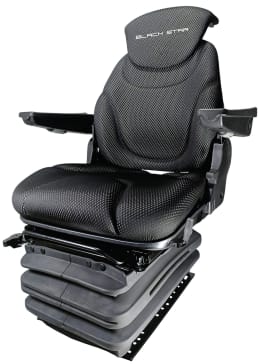 Produktbild: BLACK STAR Traktorsitz BS 1232 A TT luftgefedert, Drehadapter 30° links/rechts, Stoff Black Matrix, schwarz