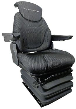 Produktbild: BLACK STAR Traktorsitz BS 1232 A TT luftgefedert, Drehadapter 30° links/rechts, Stoff Black Matrix, schwarz
