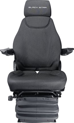 Produktbild: BLACK STAR Traktorsitz BS 1237 A luftgefedert, lange Rückenlehne, Kopfstütze, Stoff Black Matrix, schwarz