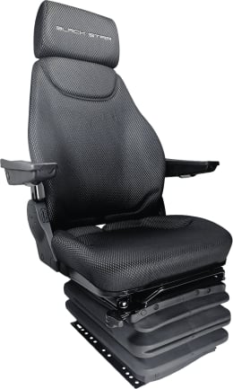 Produktbild: BLACK STAR Traktorsitz BS 1237 A luftgefedert, lange Rückenlehne, Kopfstütze, Stoff Black Matrix, schwarz