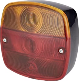 Produktbild: Hella® Schlussleuchte mit gelbem Blinker und rotem Brems-/Schlusslicht, quadratisch