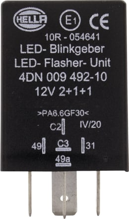 Produktbild: Hella® Blinkgeber 12 V, 5-polig, für LED-Leuchten an Anhänger, mit Halter