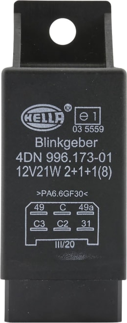 Produktbild: Hella® Blinkgeber 12 V, 6-polig, mit Bügelbefestigung und Halter, für Anhänger