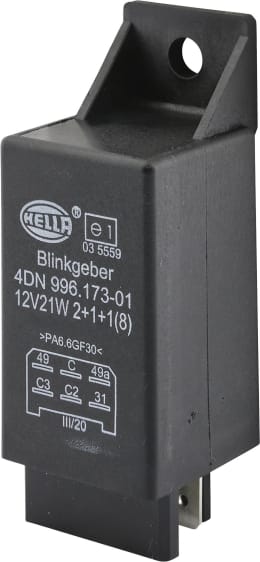 Produktbild: Hella® Blinkgeber 12 V, 6-polig, mit Bügelbefestigung und Halter, für Anhänger